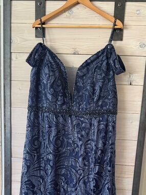 Stella Couture Gorgeous Blue Evening/Formal Beaded Gown
